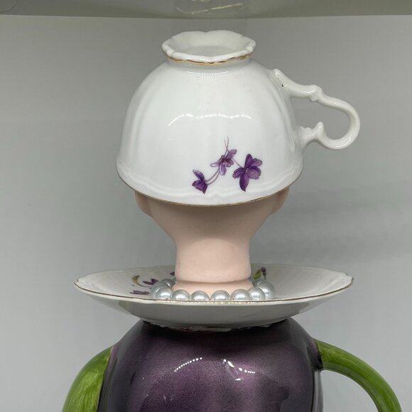 Doll Head Teapot Bird Feeder-Unusual Gift-Creepy Feeder-New! - Picture 6 of 11